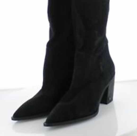 $225 Women's Sz 9 Sam Edelman Leahla Suede Pointy Toe Mid 👢boots - Picture 4 of 9
